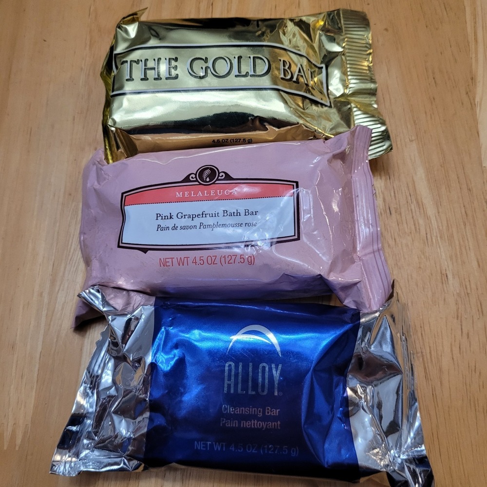 LOT:3 NEW MELALEUCA Soaps The Gold Bar,‎ Pink Grapefruit & Alloy Cleansing 4.5oz